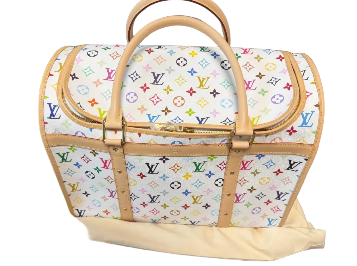 Luxury Pet Dog Carrier - Multicolour White