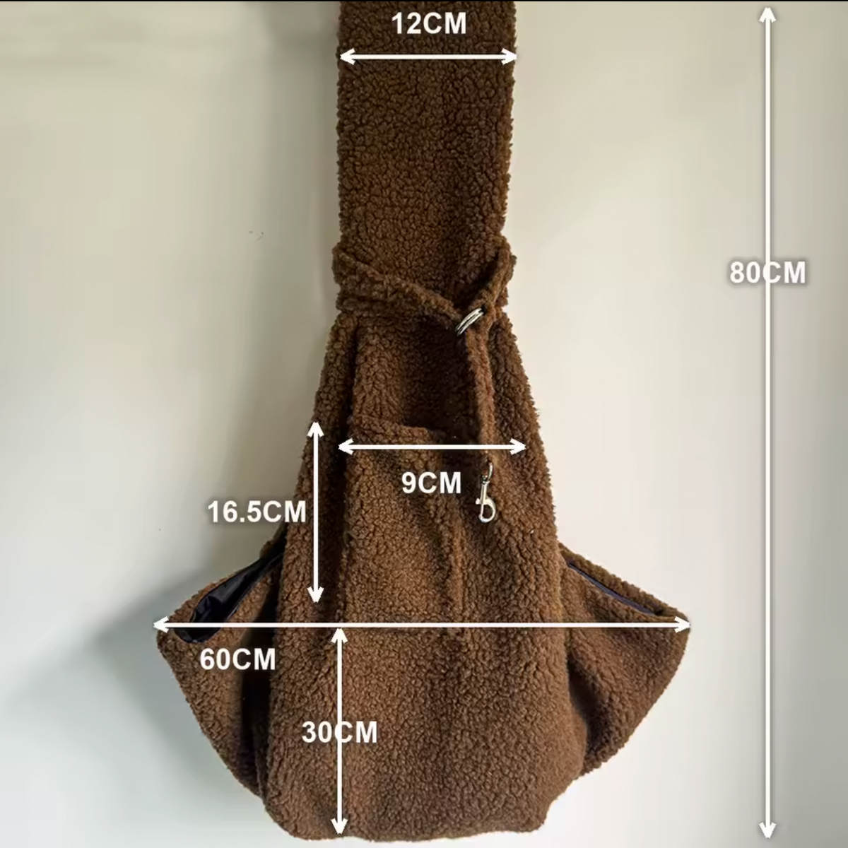Teddy Fleece Puppy Dog Pet Carrier Sling - Chocolate
