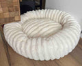 Rabbit Faux Fur Soft Plush Circle Dog Bed - Off White