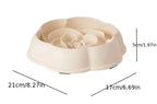 Anti-Gulp Slow Feeder Dog Bowl - White Rose