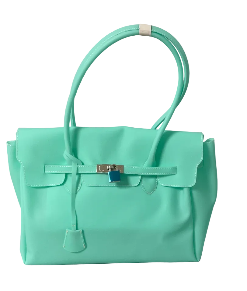 Summer Jelly Firkin Tote Handbag - Turquoise