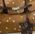 The Suede Firkin Tote Bag - Tan Polka Dot