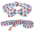 Nautical Anchor Dog Collar and Bow Set - Blue