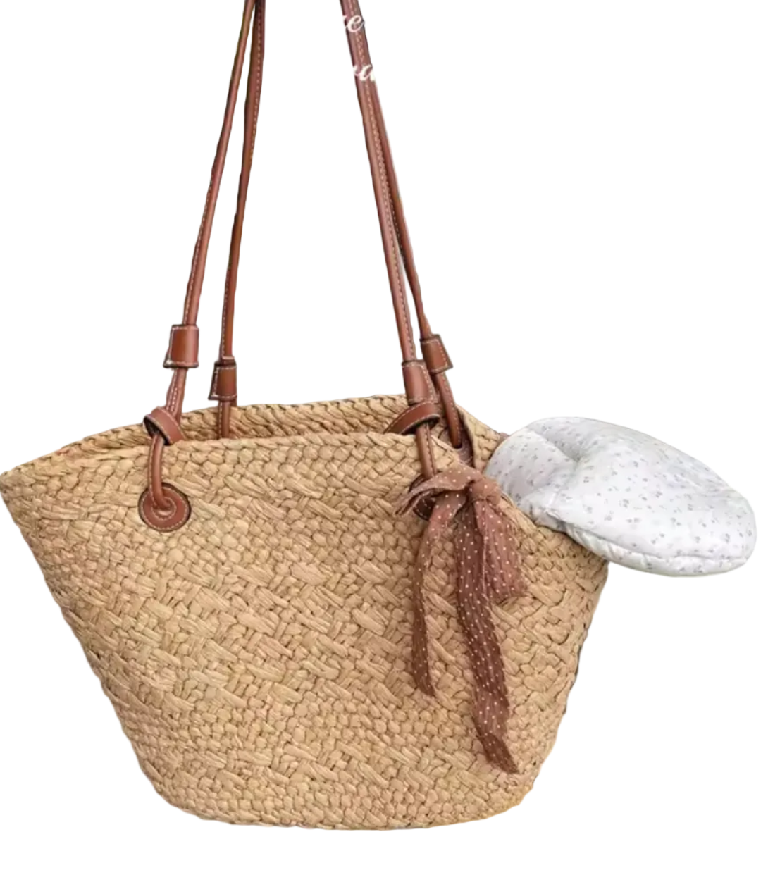 Woven Straw Dog Pet Carrier Tote Bag Brown - Brown