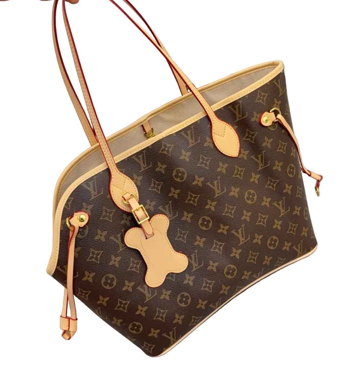 Woof Luxury Bone Pet Carrier Tote Bag - Brown