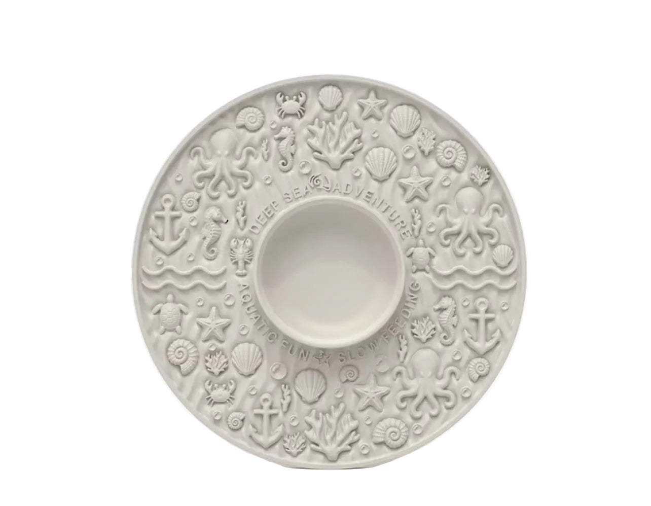 Embossed Dog Ocean Slow Feeder Lick Mat - Chalk White