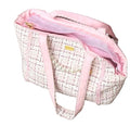 Tweed Boucle Style Pet Dog Carrier - Pale Pink