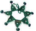 Pearl Knitted Poinsettia Dog Christmas Bandana - Green