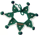 Pearl Knitted Poinsettia Dog Christmas Bandana - Green