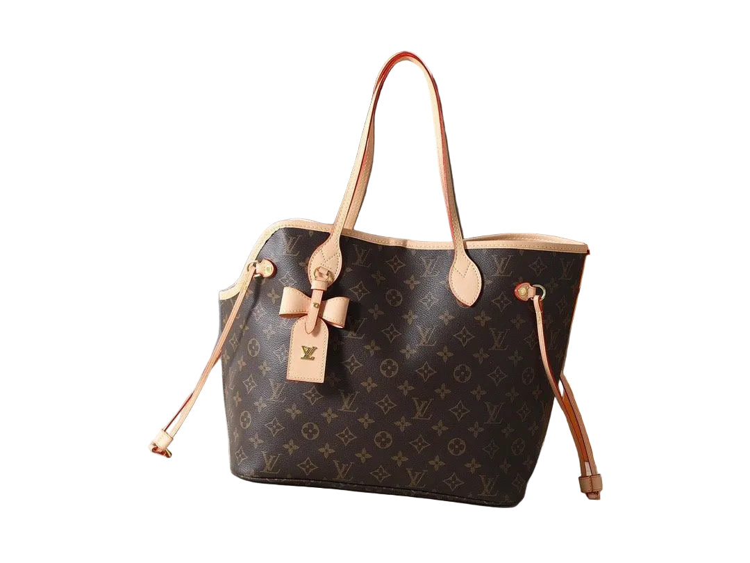 Woof Luxury Bow Pet Carrier Tote Bag - Brown