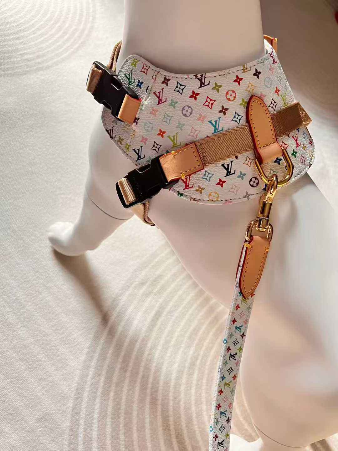 Woof Luxury Dog Harness - Multicolour White
