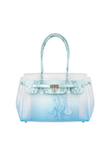 The Jelly Firkin Tote TPU Bag - Frosted Snake Skin Blue/Green