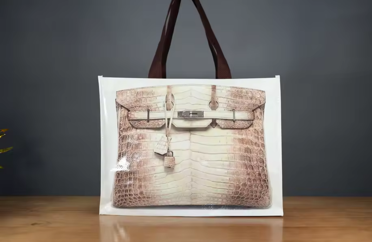 Reusable Grocery Firkin Designer Shopping Bag - Croc Beige