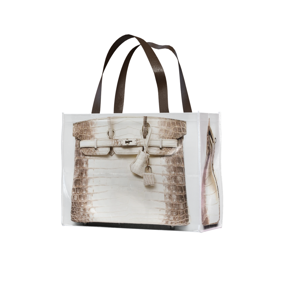 Reusable Grocery Firkin Designer Shopping Bag - Croc Beige