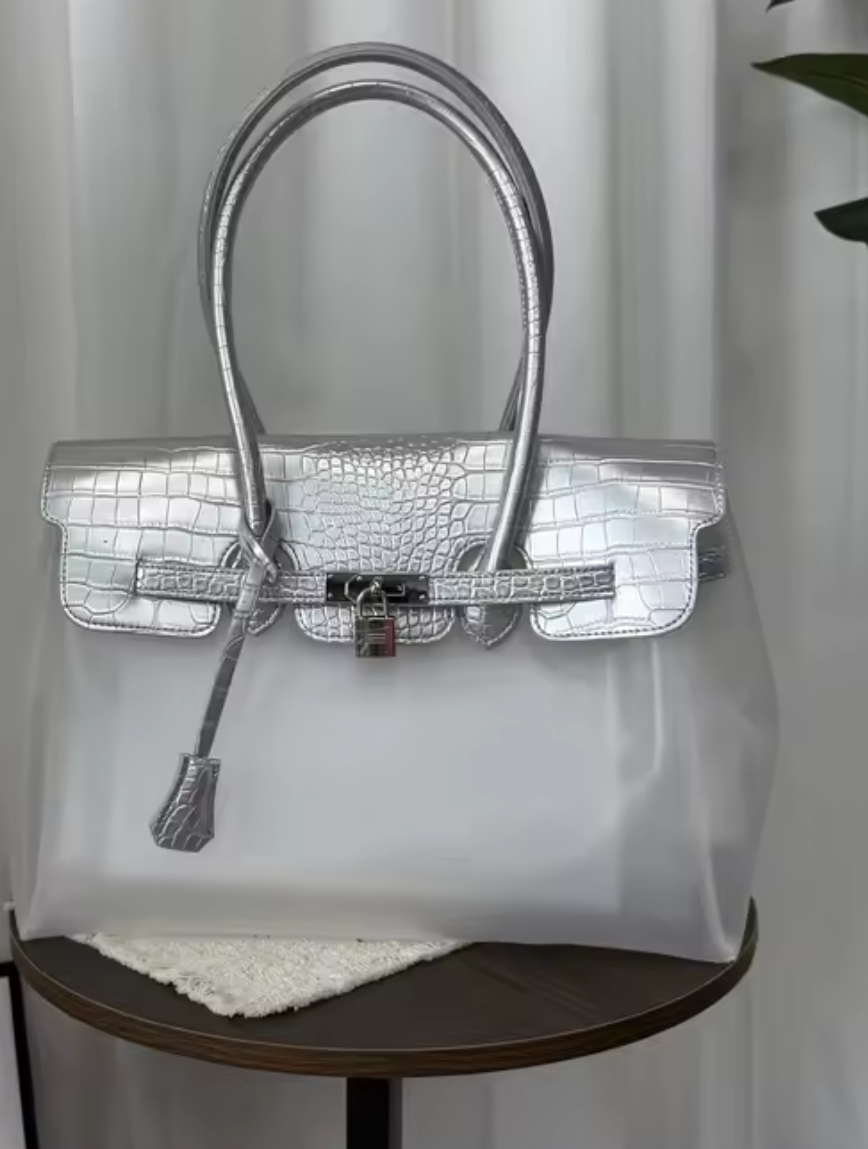 The Jelly Firkin Tote Bag - Crocodile Silver V2