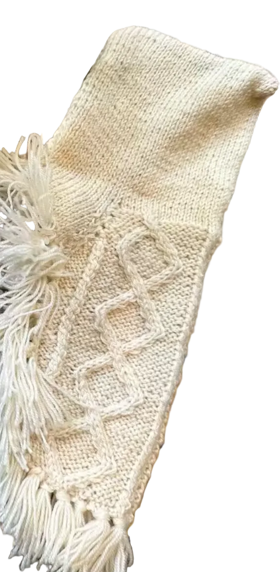 Handmade Knitted Dog Poncho Jumper - Cream