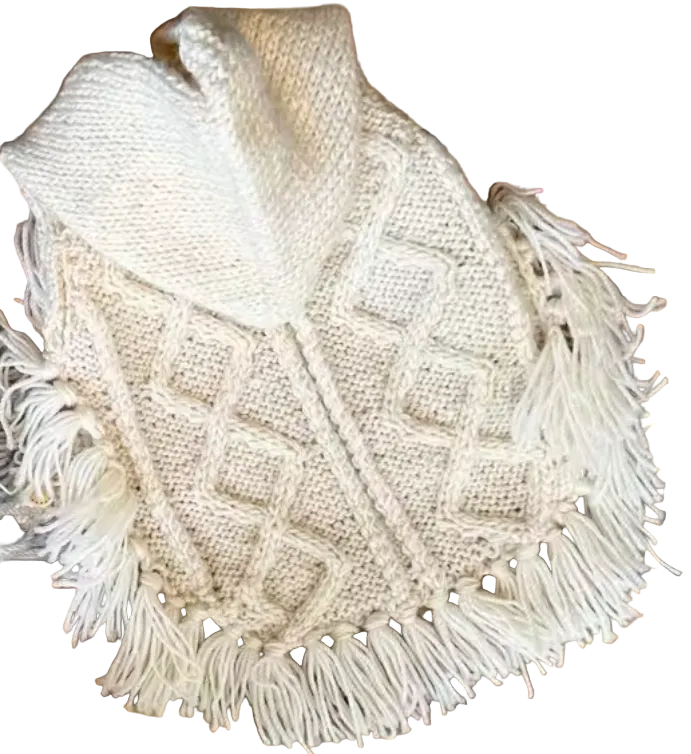 Handmade Knitted Dog Poncho Jumper - Cream