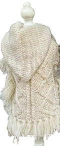 Handmade Knitted Dog Poncho Jumper - Cream