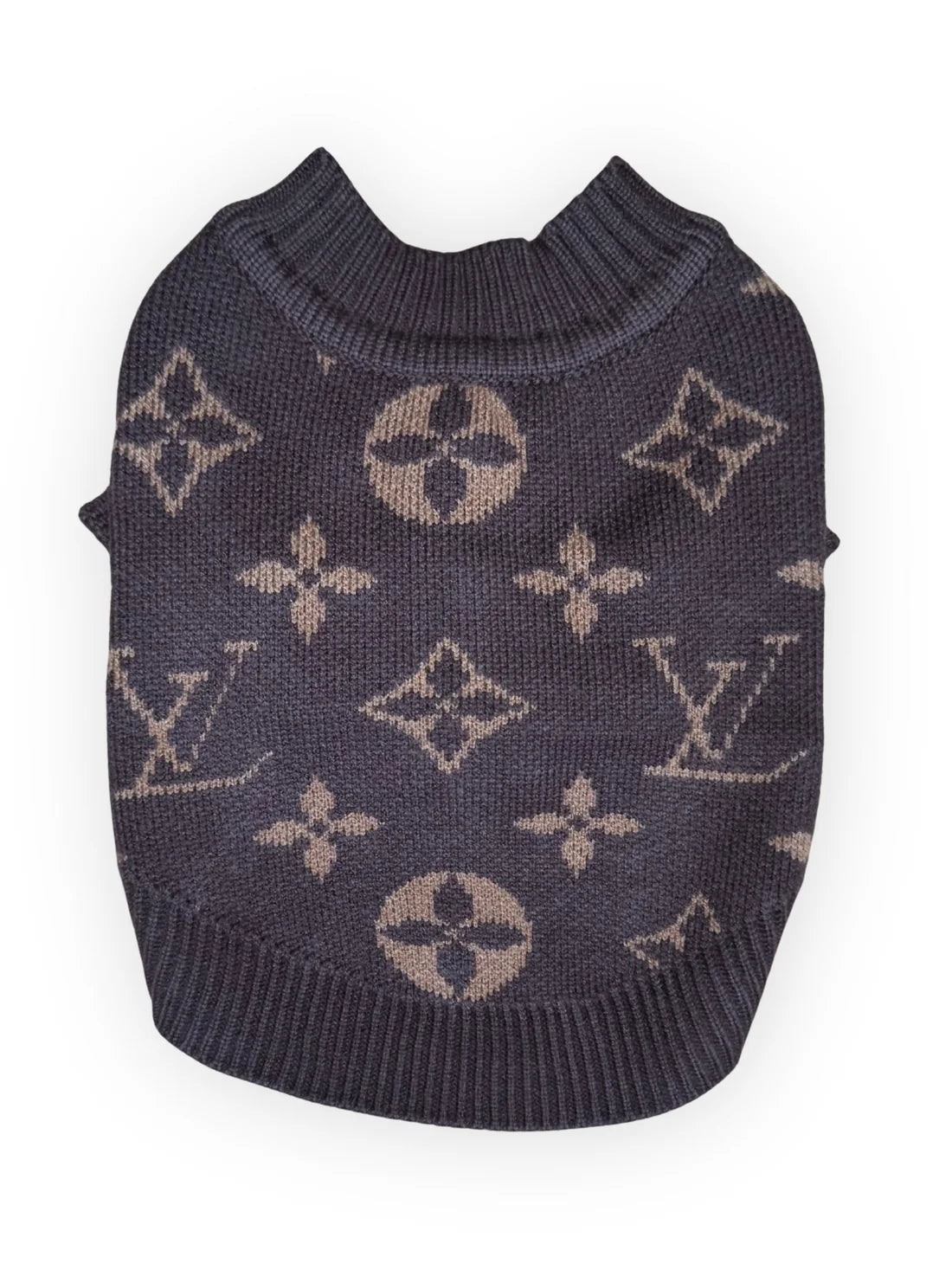 Monogram Dog Knit Cardigan - Brown