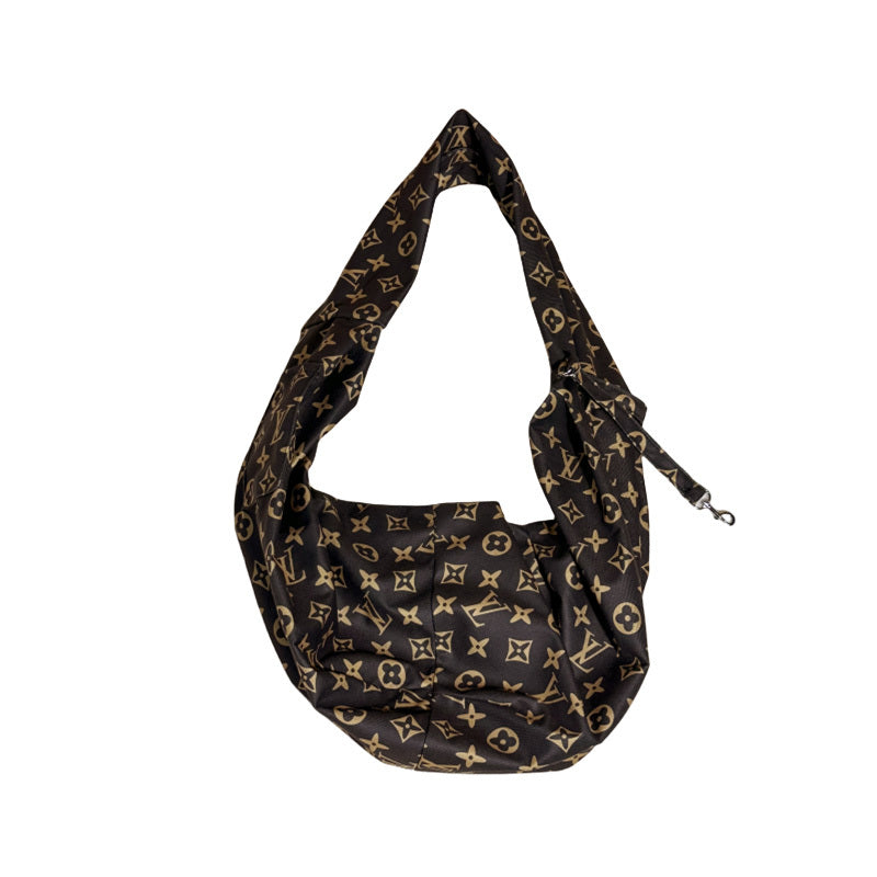 Luxury Monogram Dog Sling Carrier - Brown