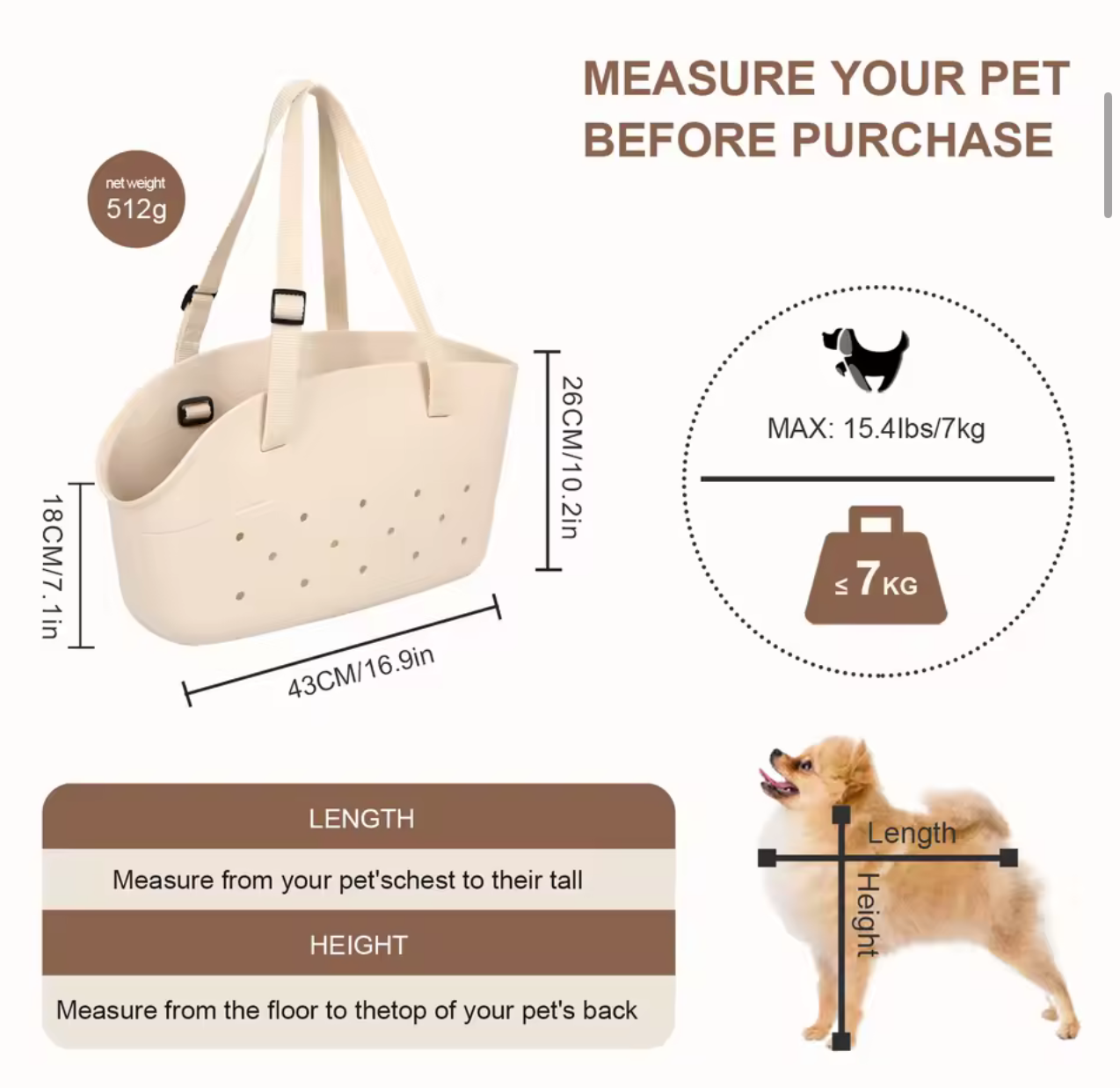 Summer Pet Dog Carrier - Tan