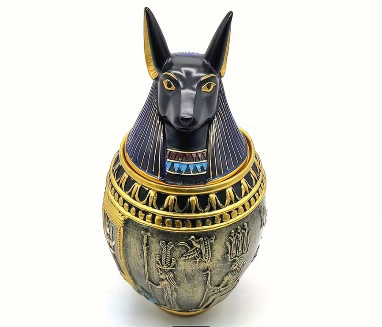 Ceramic Egyptian Pharaoh Anubis Pet Dog Urn