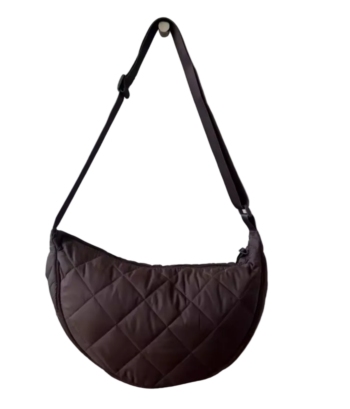 Quilted Crossbody Walking Bag - Brown