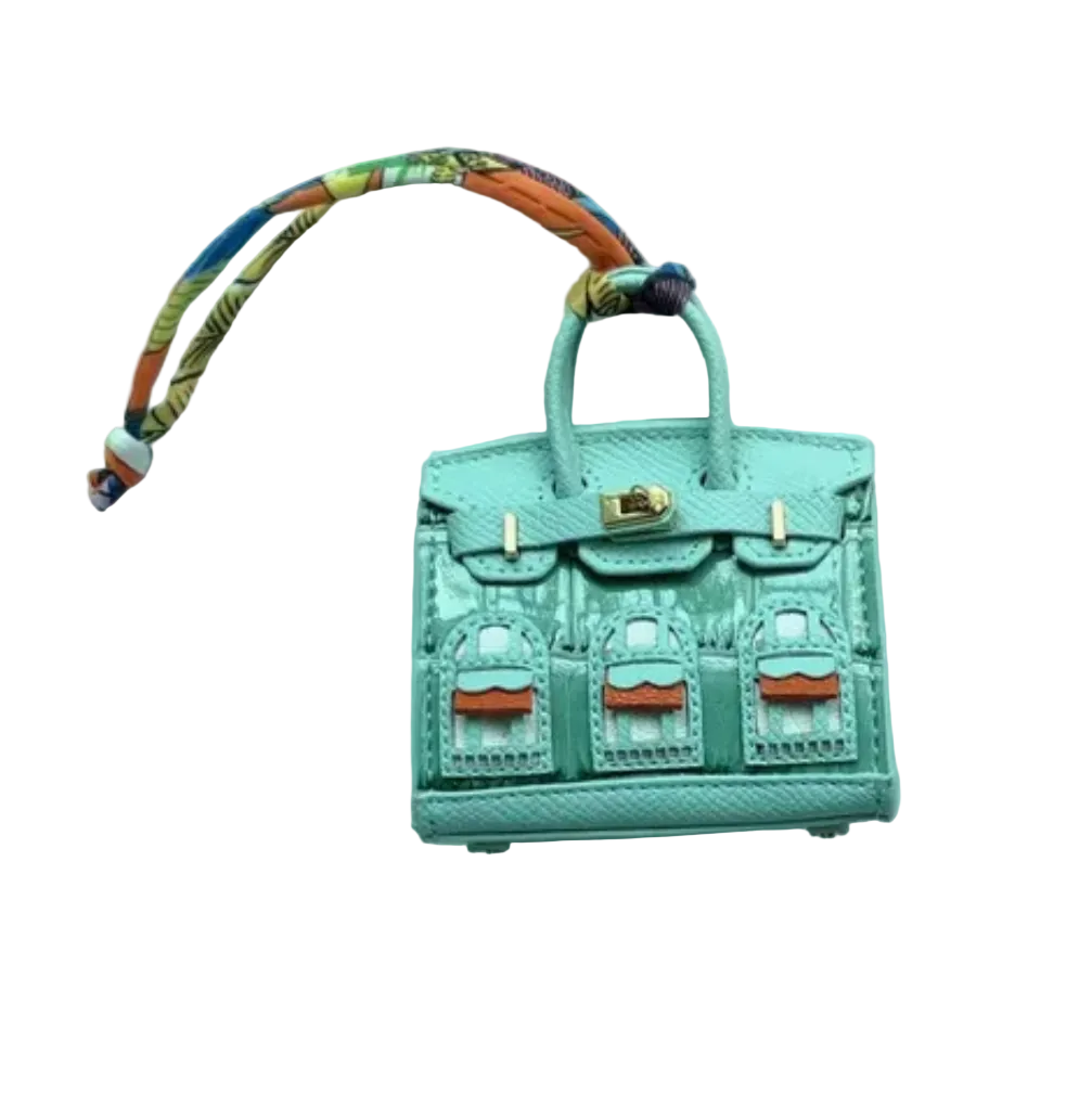 Mini House Firkin Bag Charm / Poop Bag Holder - Tiffany