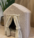 Teddy Dog House Bed with Curtains