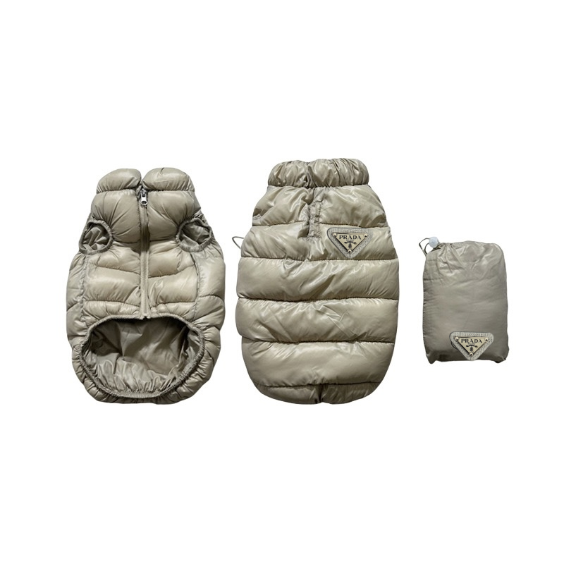 Padded Designer Dog Gilet Jacket - Beige