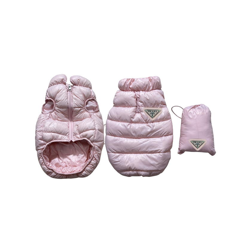 Padded Designer Dog Gilet Jacket - Baby Pink