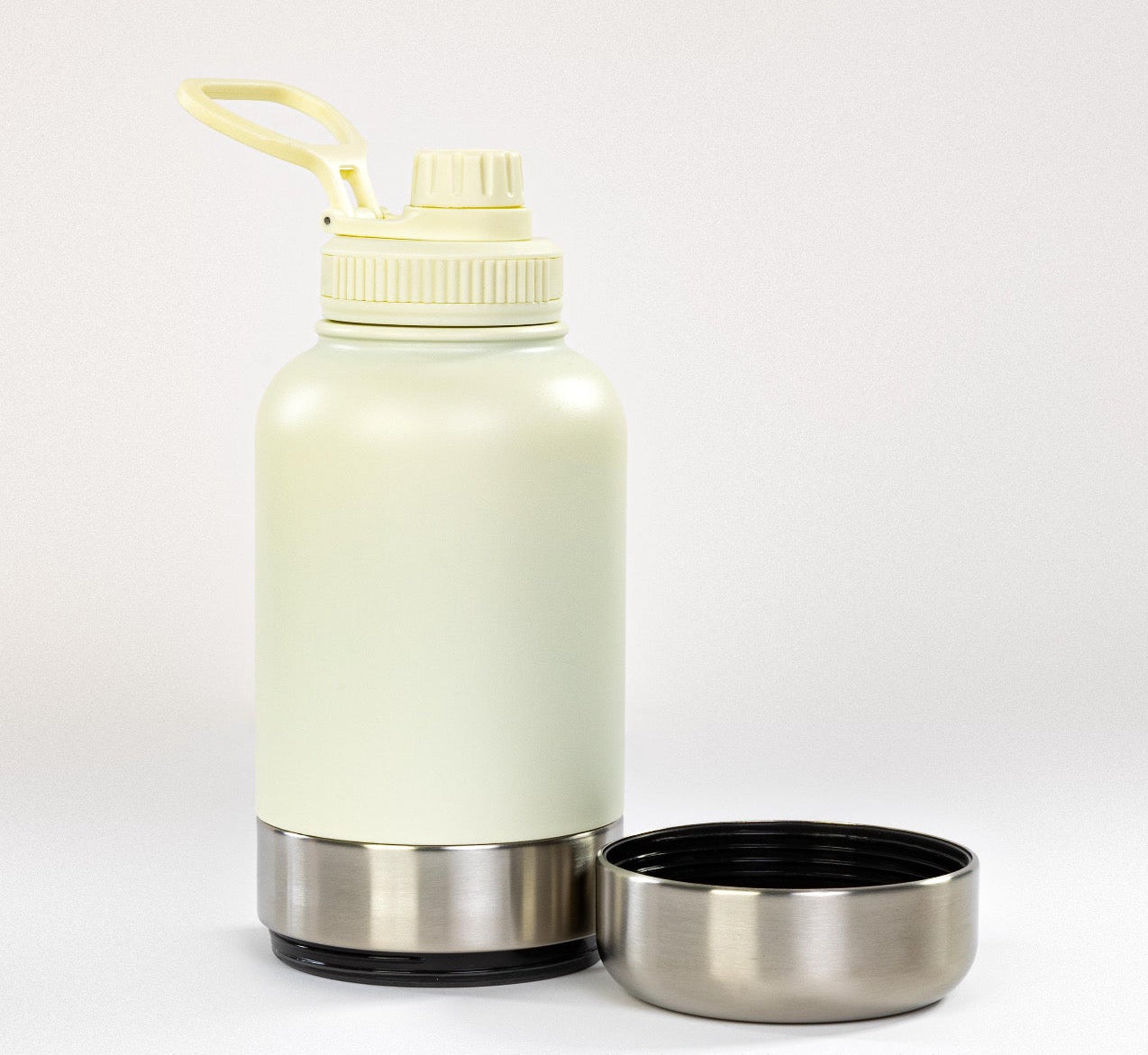 3 in 1 Stainless Steel Dog Water Bottle 32Oz - Cream
