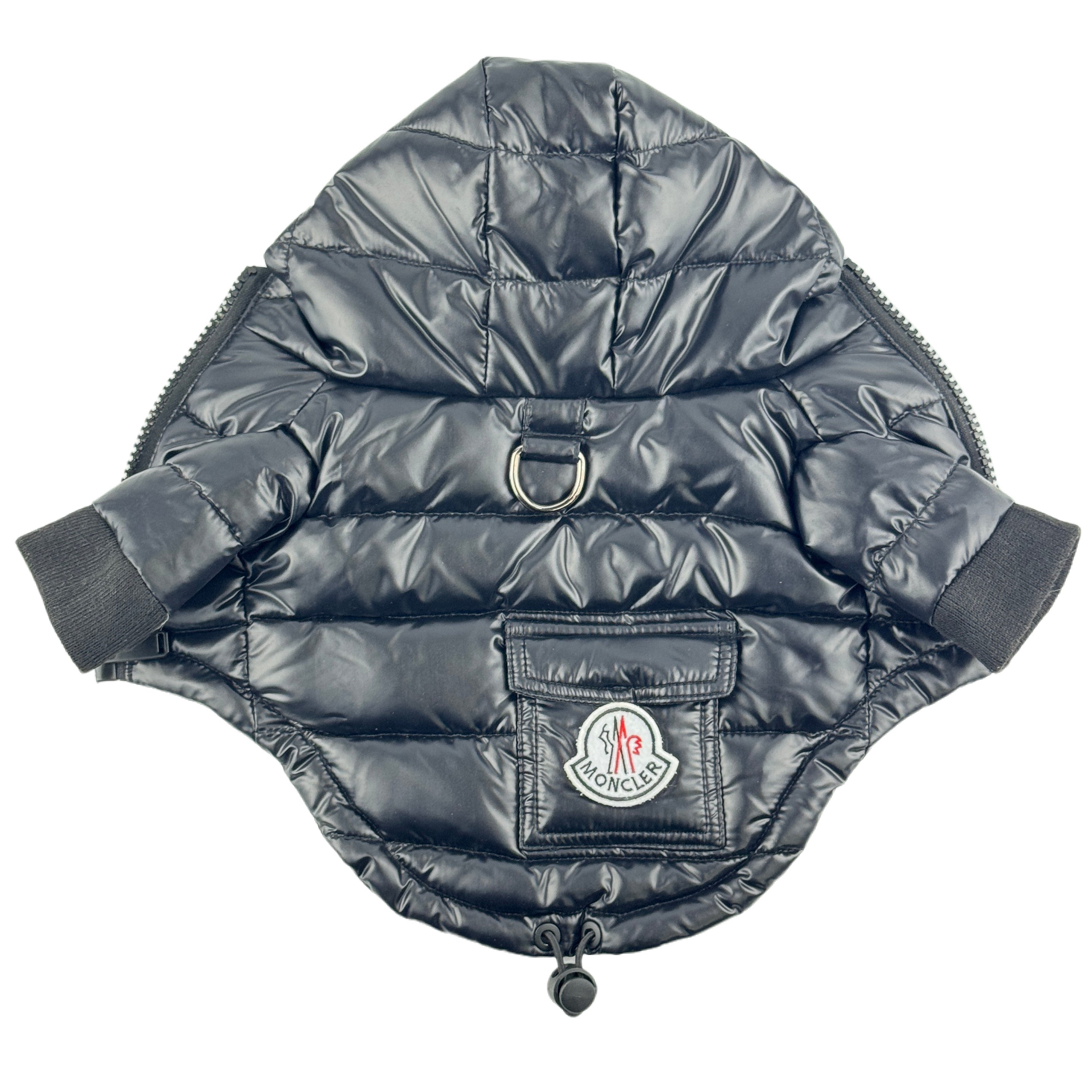 Down Feather Dog Designer Puffer Coat - Black