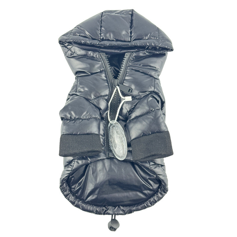 Down Feather Dog Designer Puffer Coat - Black