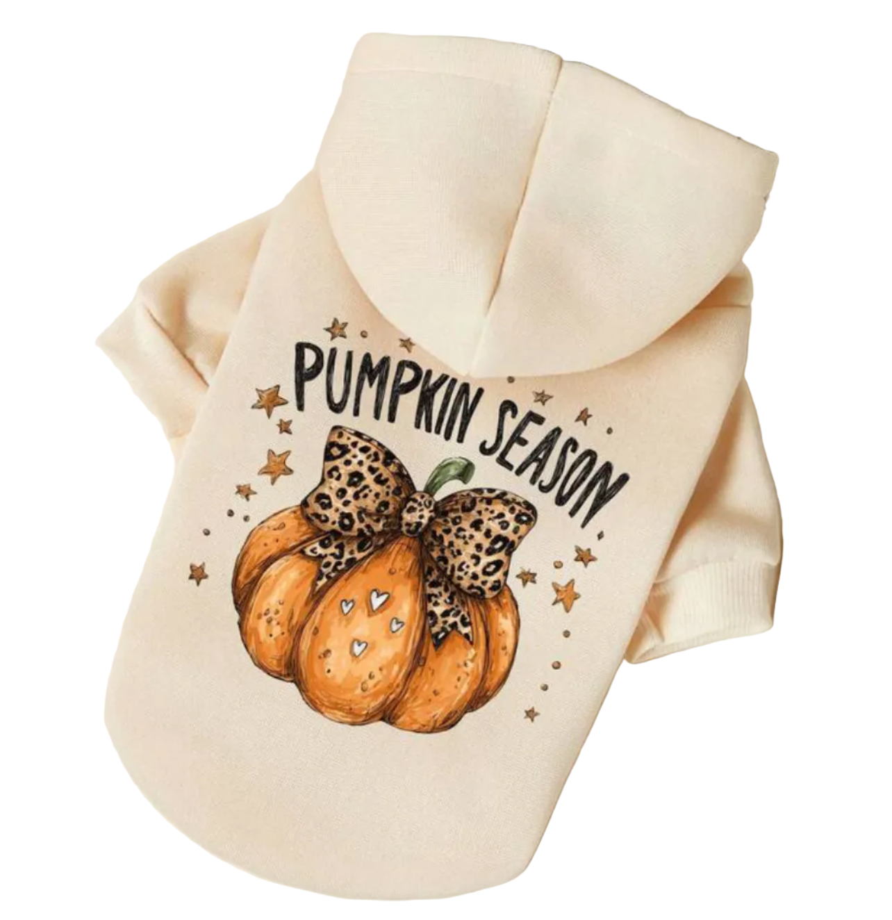 Pumpkin Season Leopard Print Bow Dog Hoodie