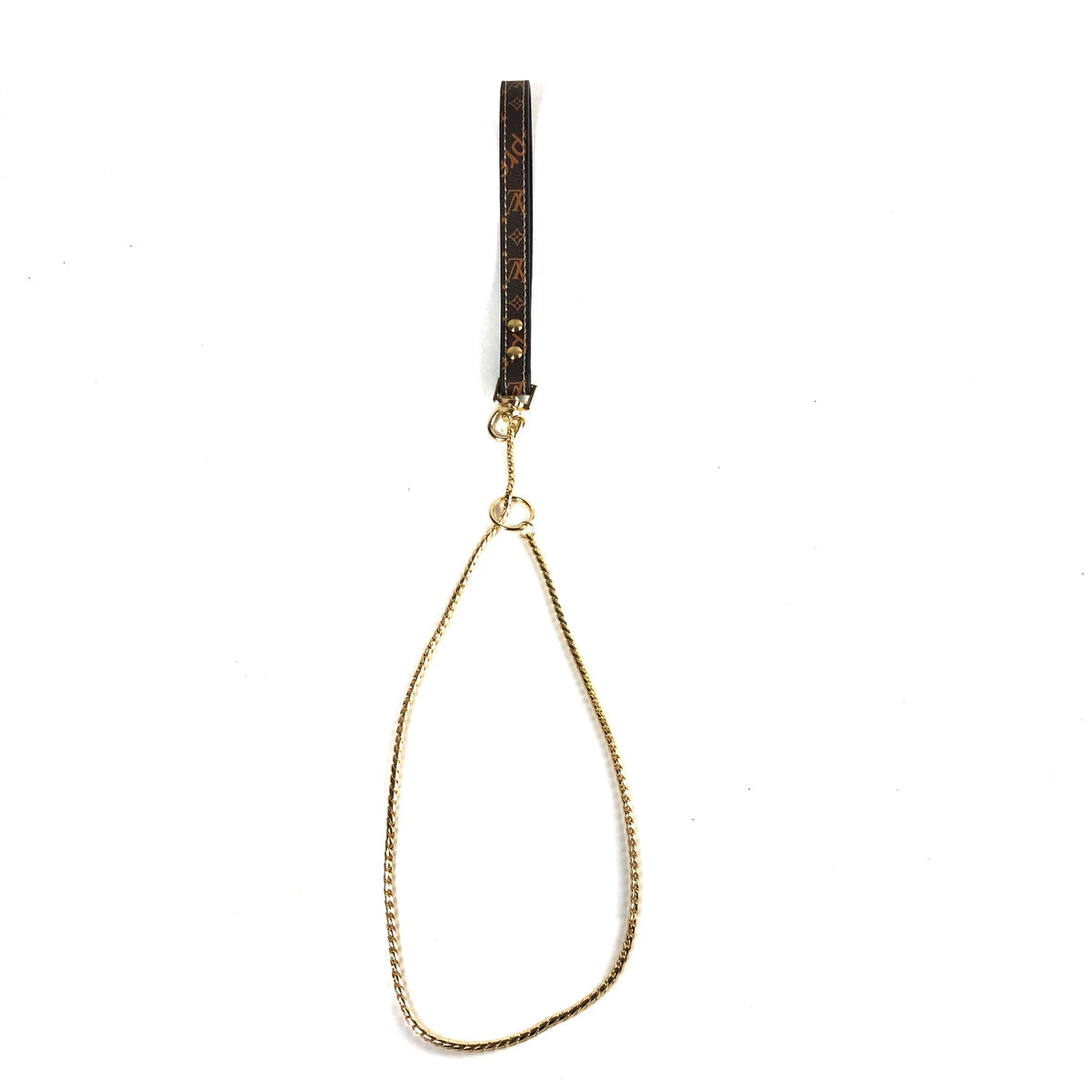 Designer Chain Dog Slip Lead - Gold/Brown
