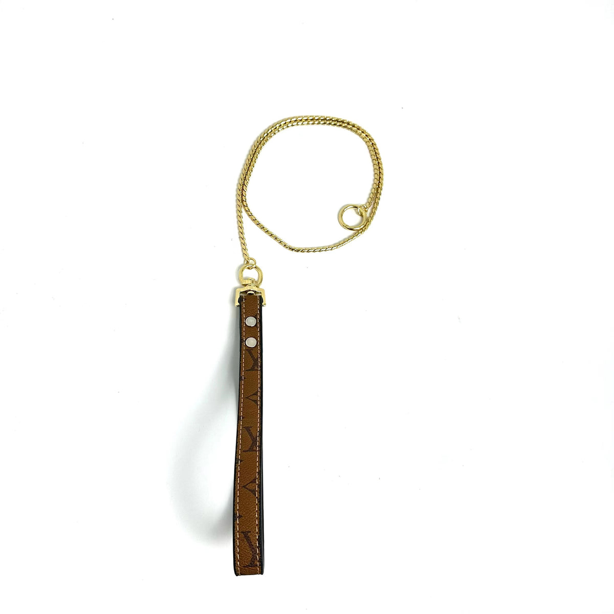 Designer Chain Dog Slip Lead - Gold/Tan