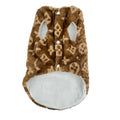 Designer Teddy Plush Dog Bodywarmer Jacket - Brown