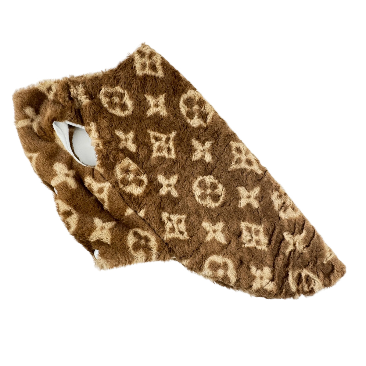Designer Teddy Plush Dog Bodywarmer Jacket - Brown