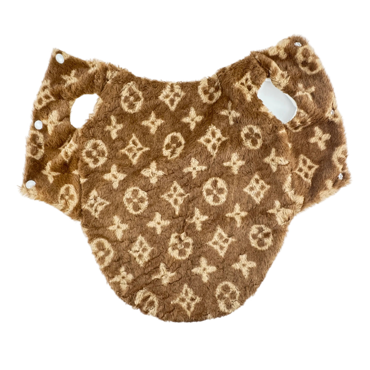Designer Teddy Plush Dog Bodywarmer Jacket - Brown
