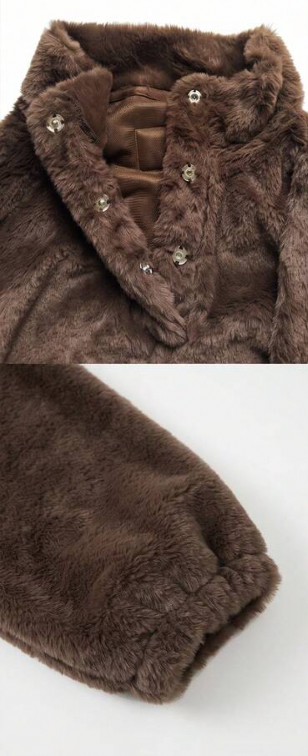 The Faux Fur Dog Carrier Sling Jacket - Chocolate Brown