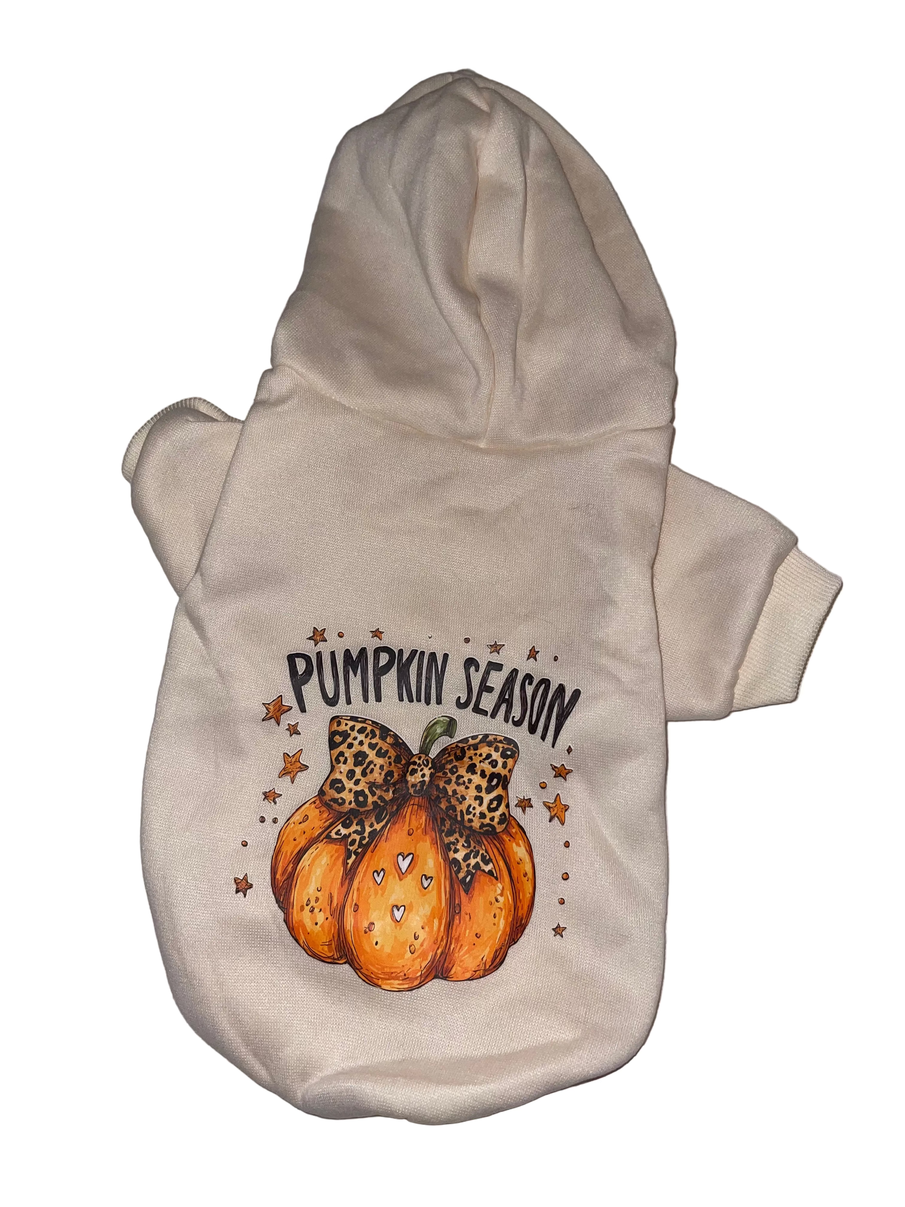 Pumpkin Season Leopard Print Bow Dog Hoodie