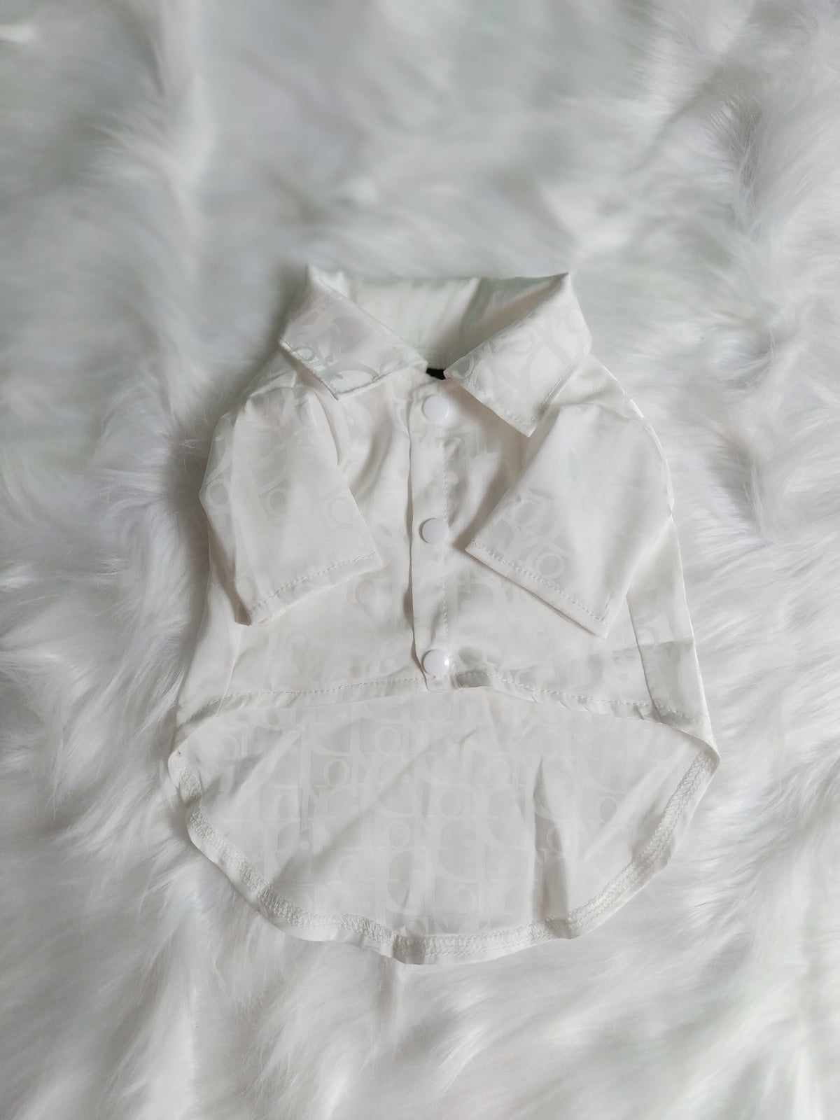 Faux Silk Dog Designer Shirt - White