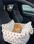 Faux Fur Plush Dog Car Seat Bed - Cream