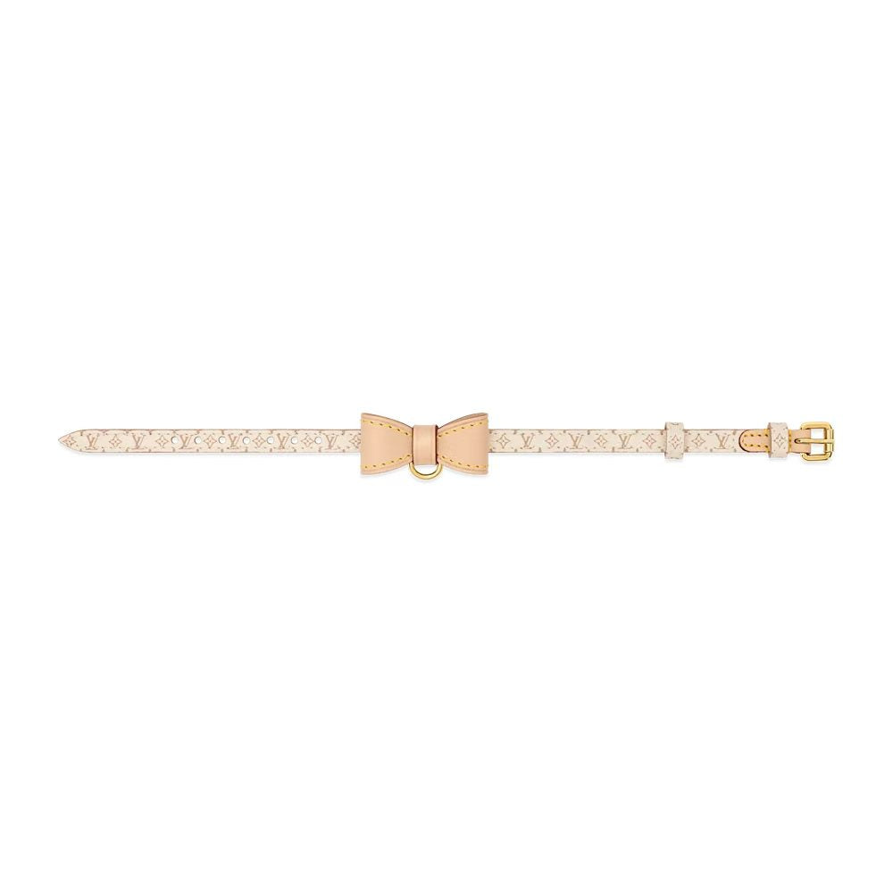 Woof Luxury Dog Collar with Bowtie - Cream Dune
