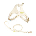 Gemstone Dog Harness Set  - Cream