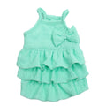 Peplum Bow Cheesecloth Dog Dress - Mint