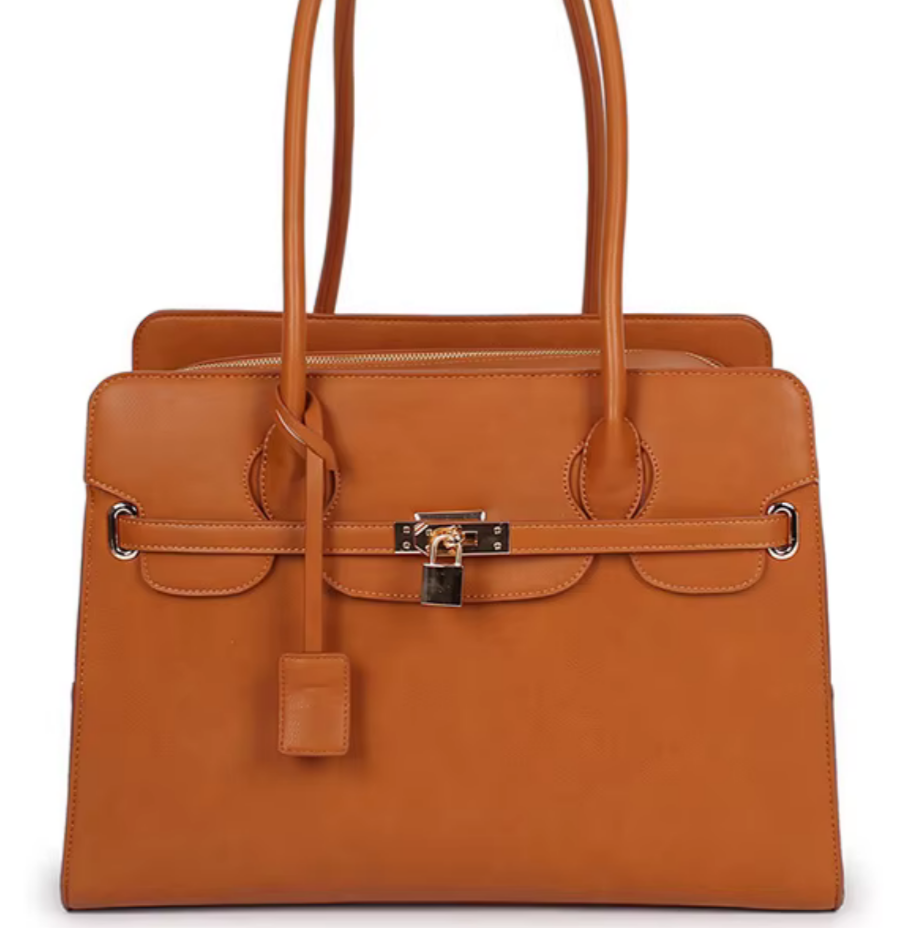 Faux Leather Pet Dog Carrier - Tan