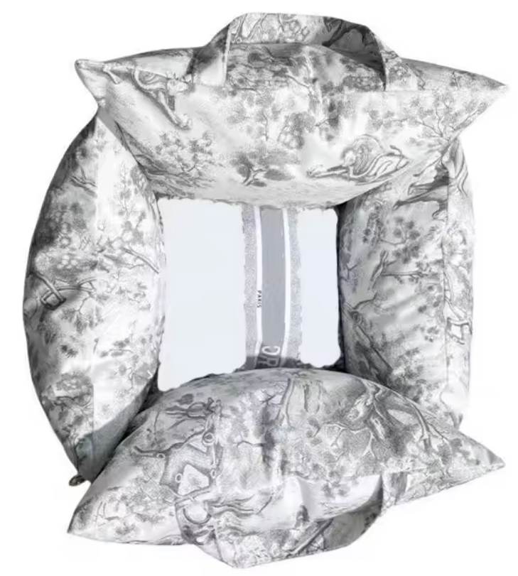 Luxury French Style Patterned Dog Car Seat - Grey