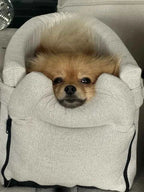 Cozy Dog Bed Car Seat with Removable Cover - Oatmeal